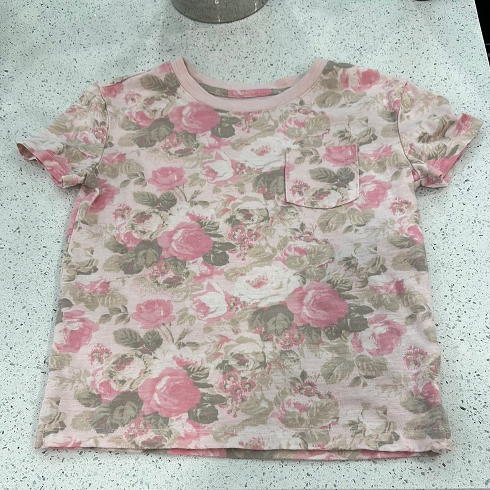 GAP Kids Pink Floral Short Sleeve Tee